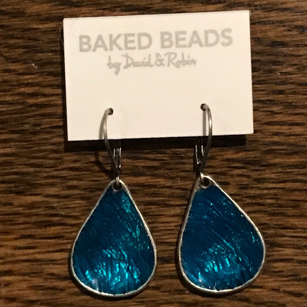 Bake Beads blue earrings